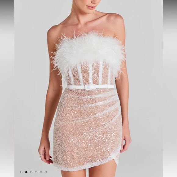 Nadine Merabi- White Sequin Dress - Picture 5 of 7